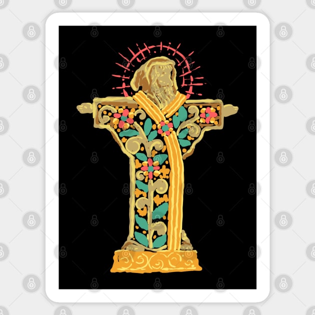 Saint Francis hand drawn Sticker by Mako Design 